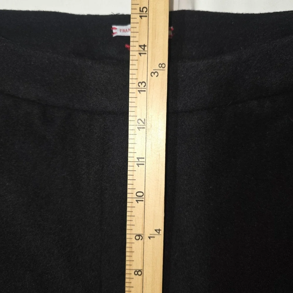 Frances Valentine Pants Women‎ 16 Black Bossy Wide Leg 100% Wool NEW
